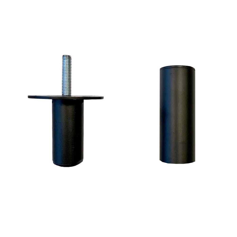Ronde verstelbare zwarte meubelpoot 6,5 cm (M8)
