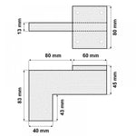 RVS / INOX design hoekprofiel meubelpoot 10 cm