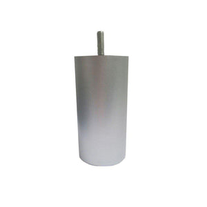 Zilveren plastic ronde meubelpoot 12 cm (M8)