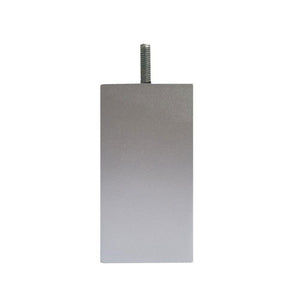 Zilveren vierkanten plastic meubelpoot 12 cm (M8)