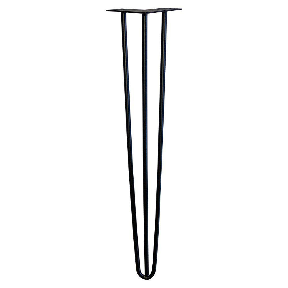 Zwarte massieve 3-punt hairpin tafelpoot 71 cm