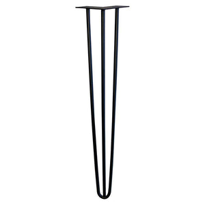 Zwarte massieve stalen 3-punt hairpin tafelpoten 72 cm (set van 4 stuks)