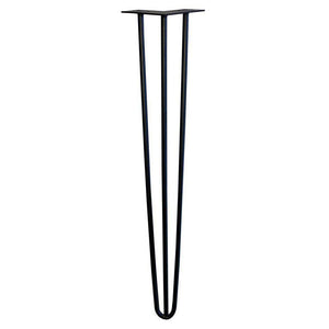 Zwarte massieve 3-punt hairpin tafelpoot 80 cm