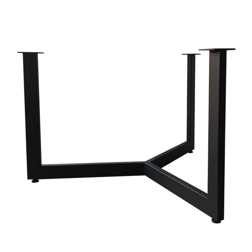 Zwarte stalen salontafel onderstel hoogte 43 cm en diameter 73 cm (40 x 20 mm)