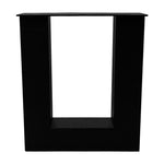 Set zwarte U tafelpoten 43 cm met stelvoeten (koker 8 x 8)