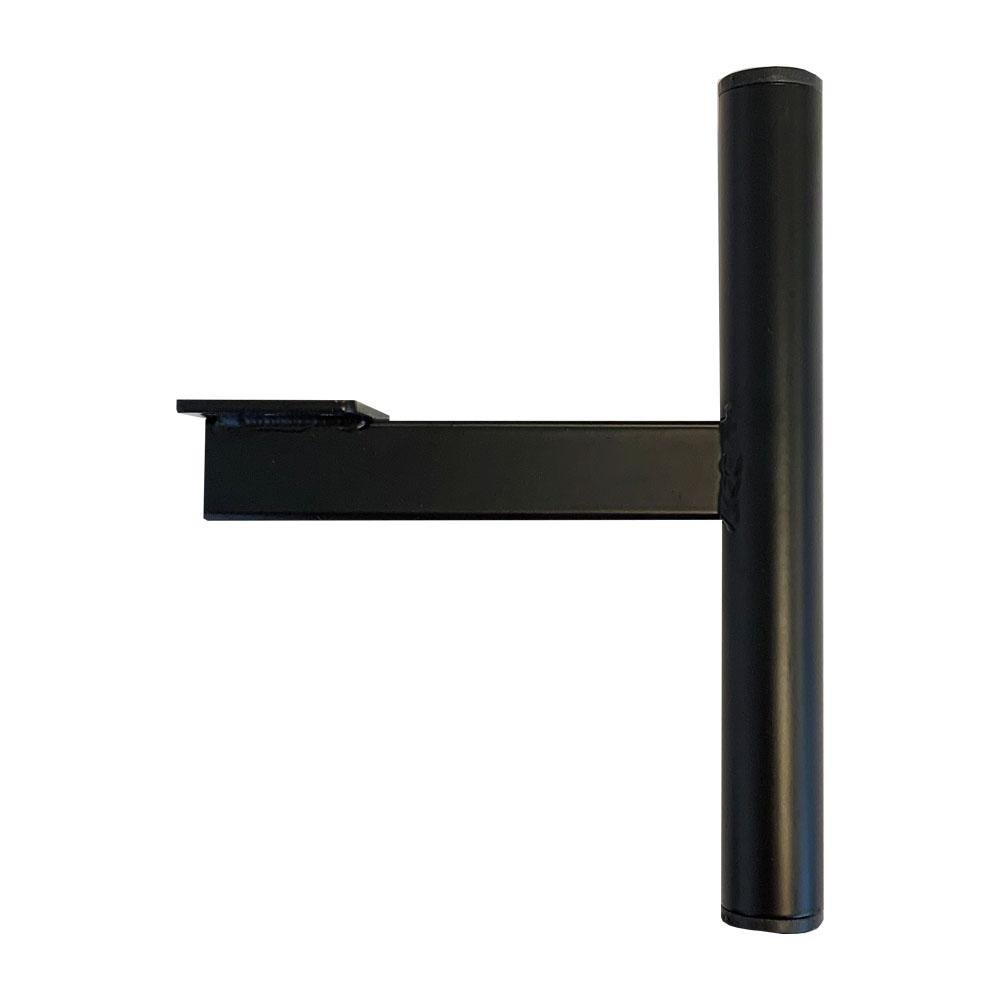 Zwarte zwevende buis meubelpoot 12 cm